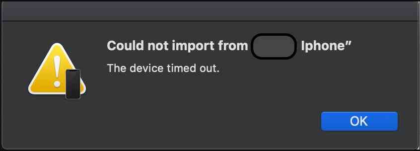 MacOS Catalina Continuity issues: Could not import & Device Timed out